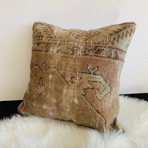 Antique Carpet Turkish Decorative Artisan Pillow